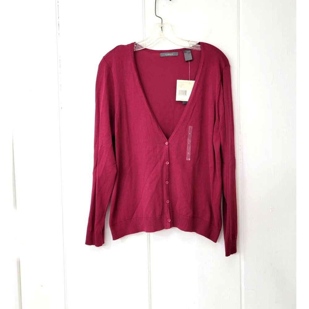 Liz Claiborne Fuchsia Pink Cotton Blend Cardigan New with Tags - Picture 1 of 5